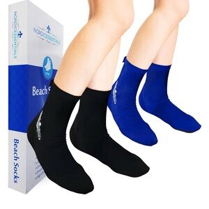 Essentials Men's Athletic Beach Socks - Black & Blue